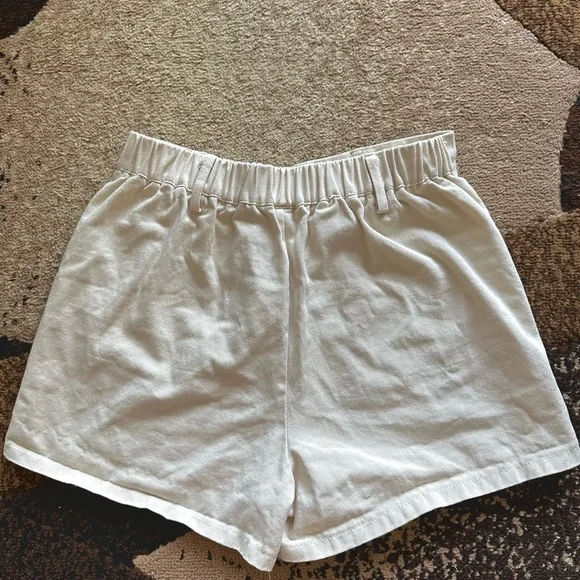 High Waist semi-elastic short/cream color - Picture 2 of 5